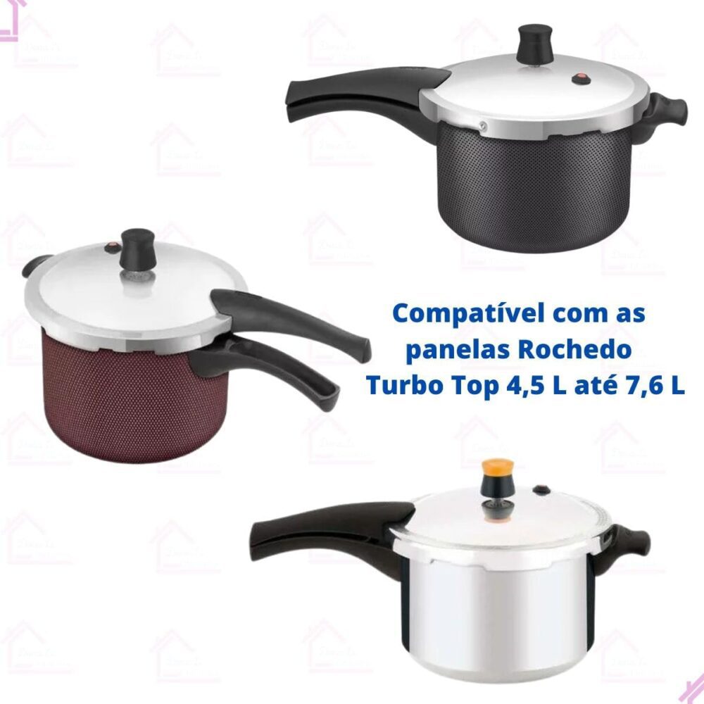 Cabo Da Tampa Panela De Pressão Rochedo Turbo Top 4,5L / 7,6... - Image 5