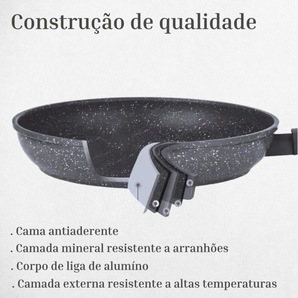 Frigideira Antiaderente Grande 24cm Ceramico Frita Sem Óleo ... - Image 6