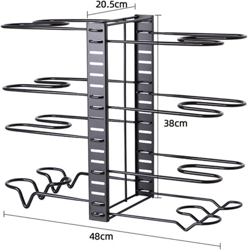 Rack organizador de panelas para armário, 8 potes e frigidei... - Image 5