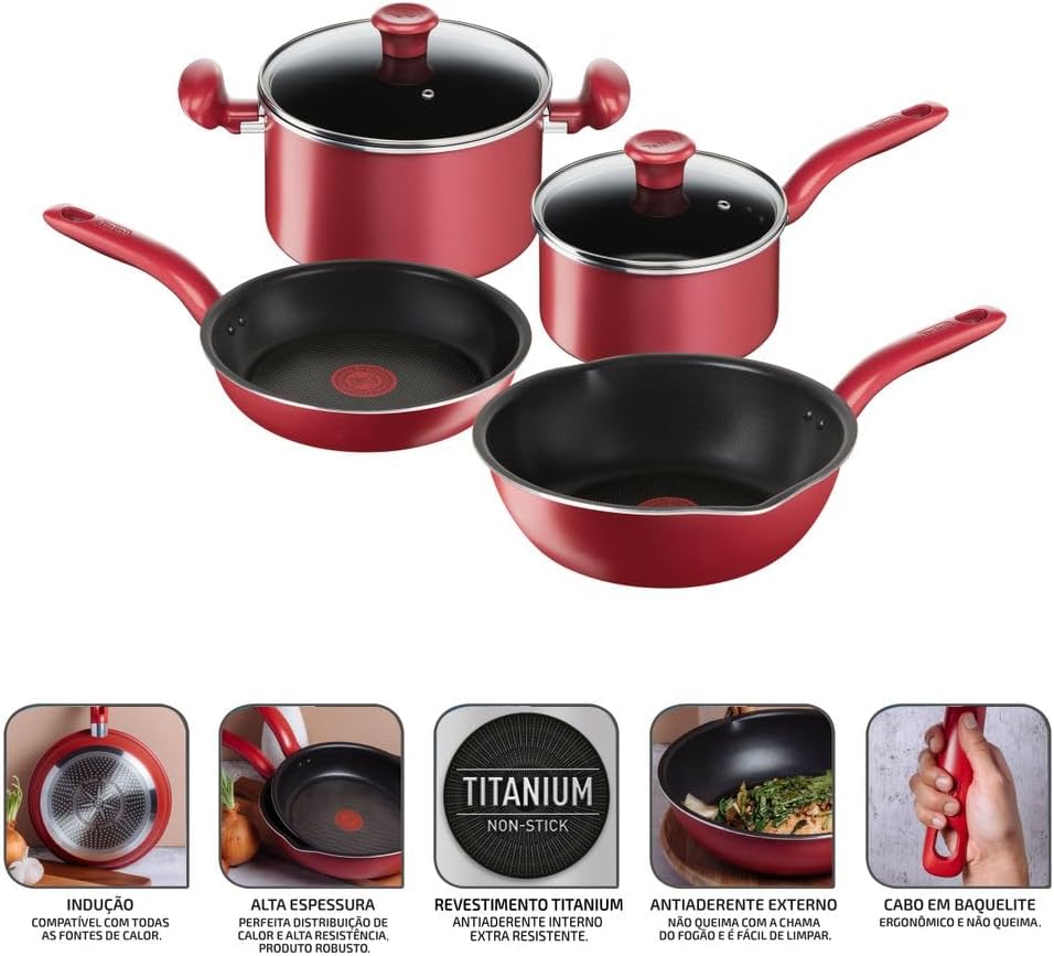 Jogo de Panelas Tefal So Chef 4 Peças Com Fundo triplo de In... - Image 3
