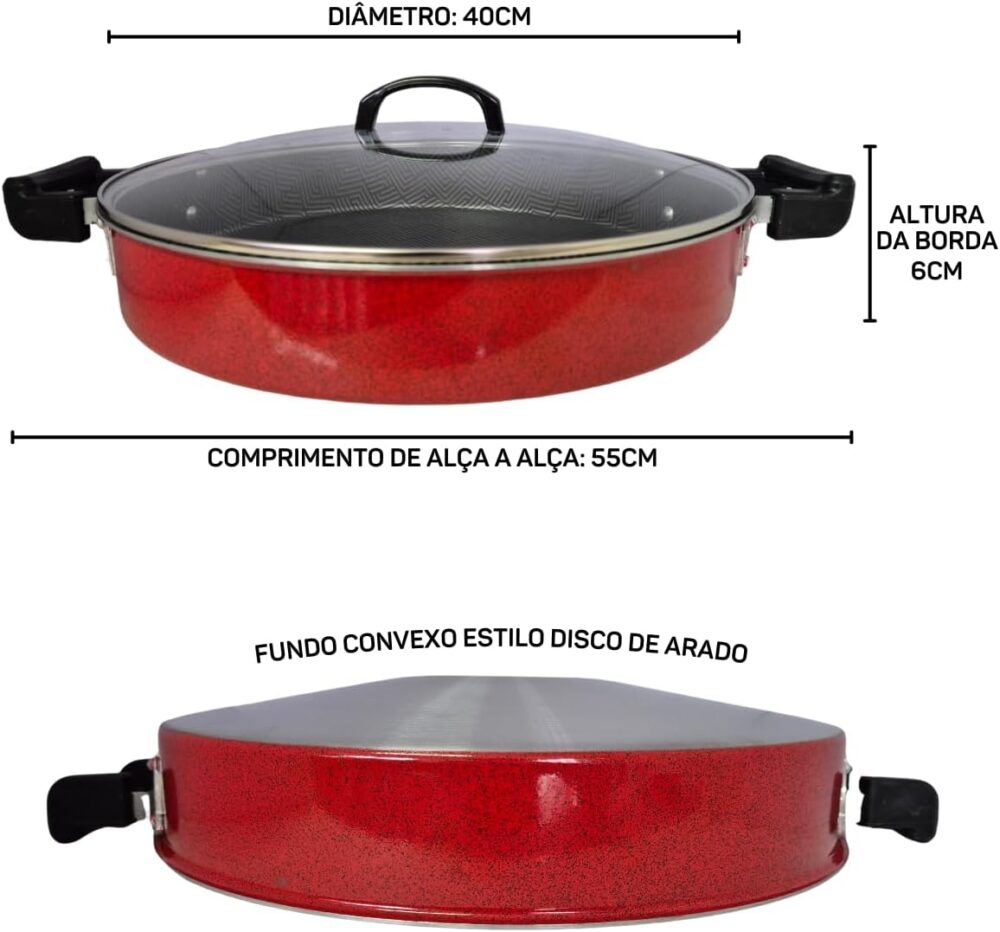 Tacho Panela Grande Disco de Arado Alumínio Antiaderente 40c... - Image 2