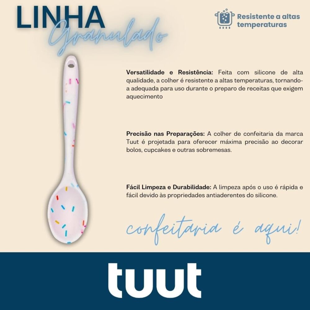 Tuut Linha Granulado Color, Colher de Silicone para Confeita... - Image 2