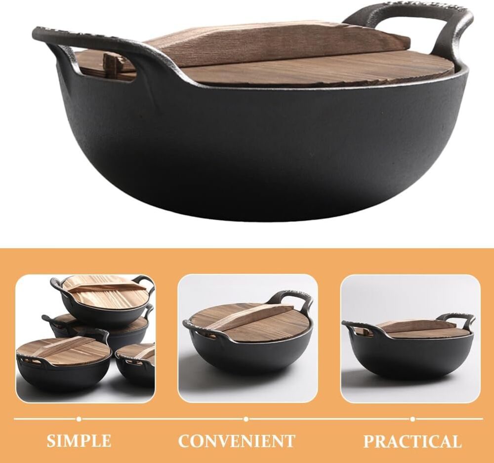 Panela de ferro fundido, frigideira, antiaderente, wok, com ... - Image 7