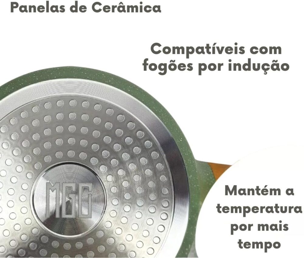 Jogo de Panelas Antiaderente Mármore Cerâmico Saltê 13 Peças... - Image 5