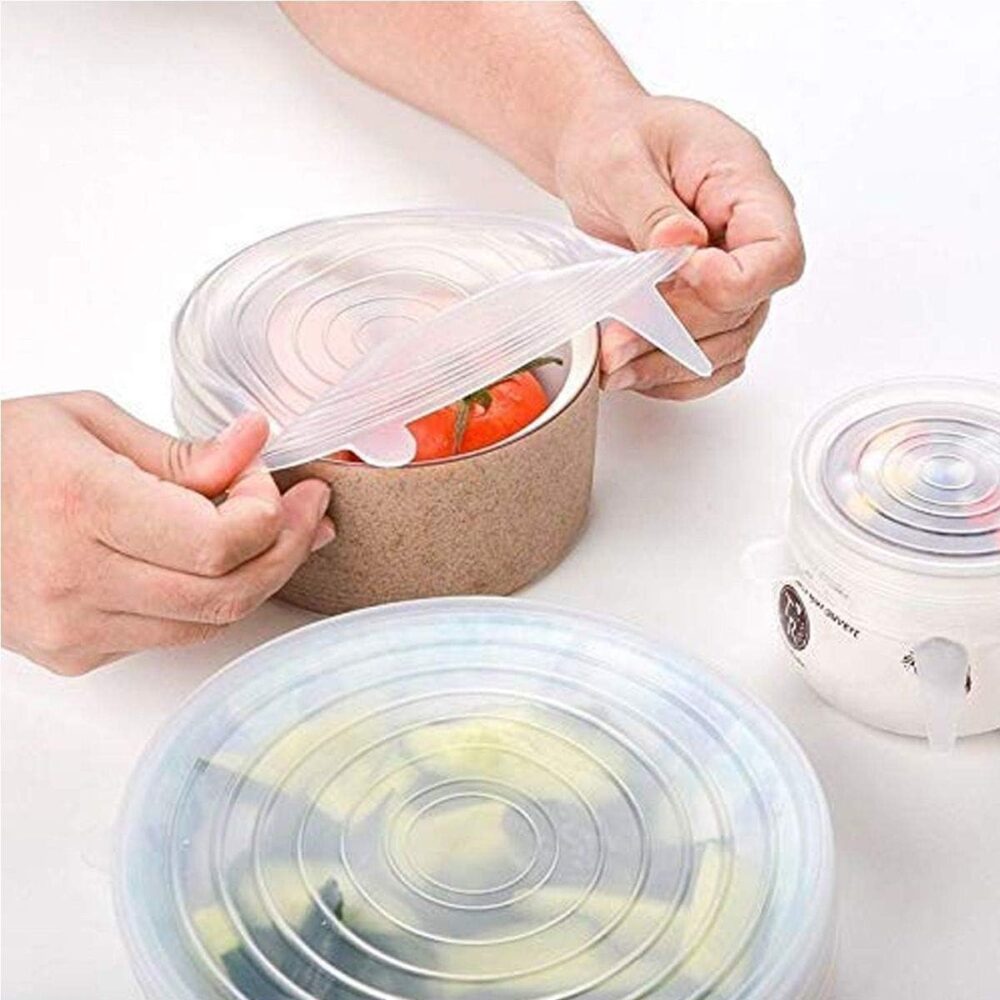 Jogo 6 Tampas De Panela Silicone Reutilizável Elástica - Image 4
