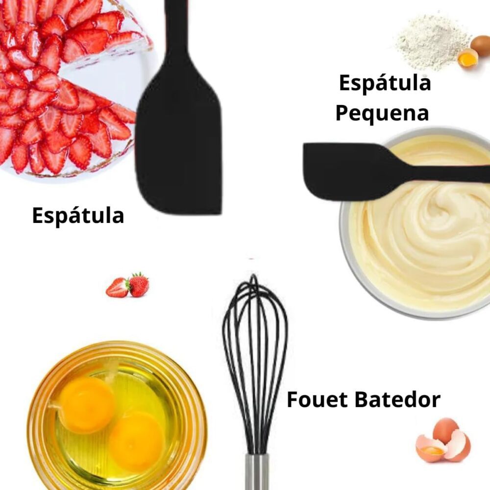 Conjunto Utensílios Profissional 10 Peças Cozinha Silicone P... - Image 4
