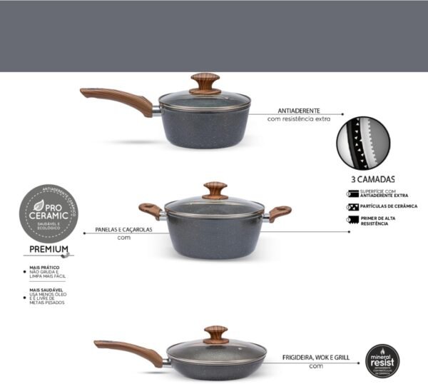 Brinox - Jogo de Panelas com Indução 6 Peças Pro-Ceramic Pre... - Image 9