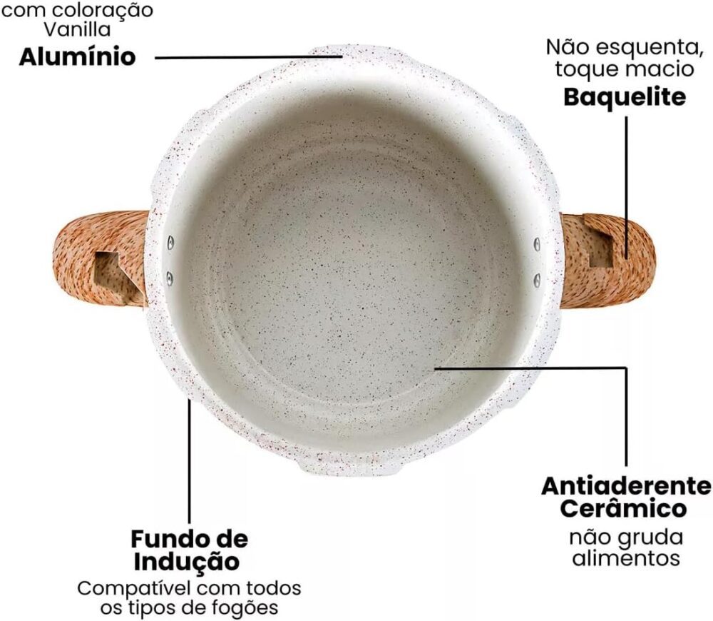 Panela de Pressão Pressure 5,4 Litros Revestimento Cerâmico ... - Image 6