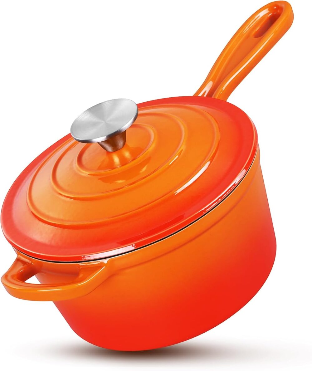 HaSteeL Panela de ferro fundido de 1 litro, mini forno holan...