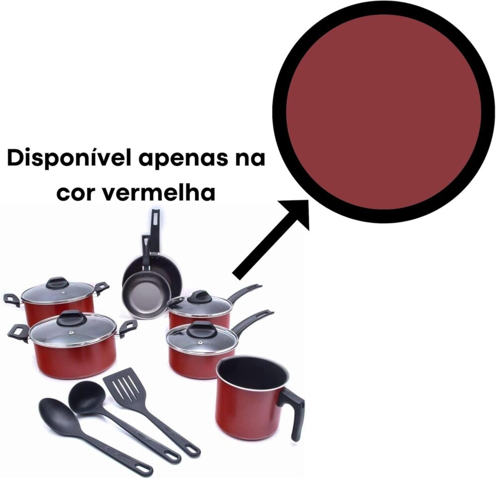 Jogo de Panelas Onion, 10Pcs, Brinox, Vermelho - Image 3