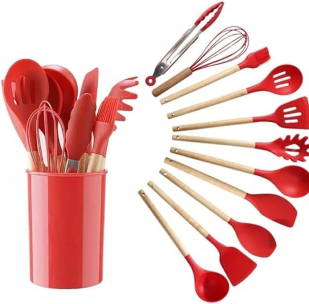 Kit 12 Utensílios de Cozinha Kit Em Silicone Livre de BPA E ...