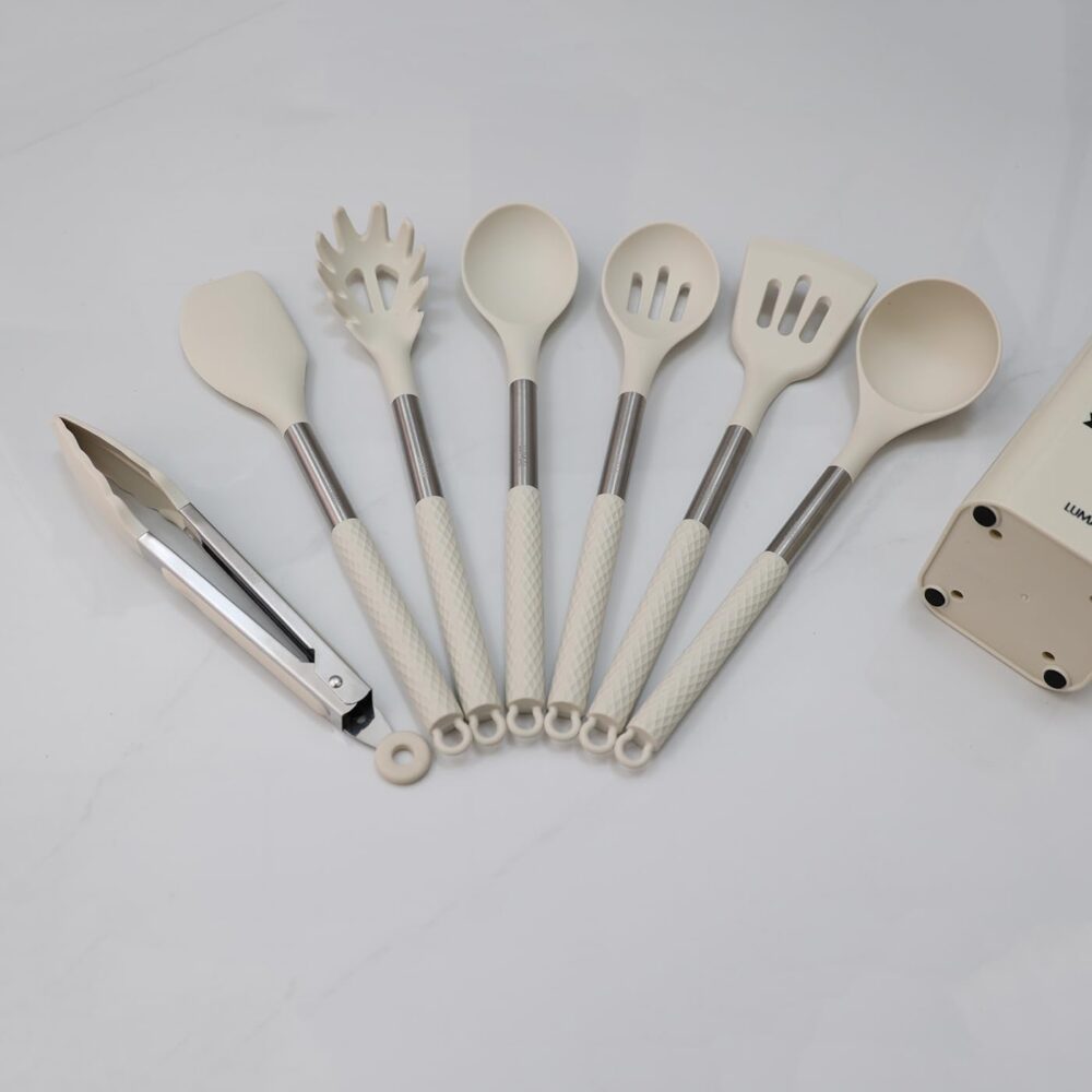 Kit de 8 Utensílios de Cozinha Grandes em Silicone e Inox - ... - Image 2