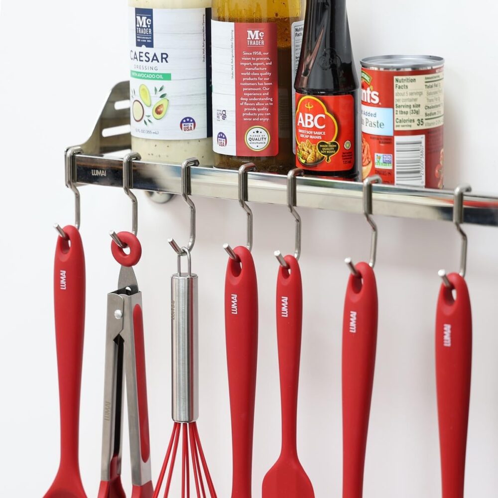 Suporte para Utensilios de Cozinha 10 Ganchos Inox Dupla Ins... - Image 2