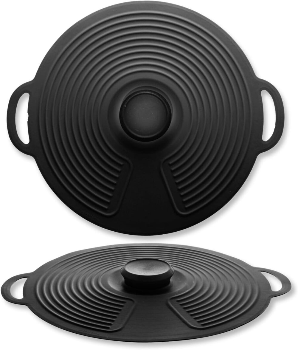 1 Tampa De Silicone Preta Avulsa Para Panela Frigideira Vasi...