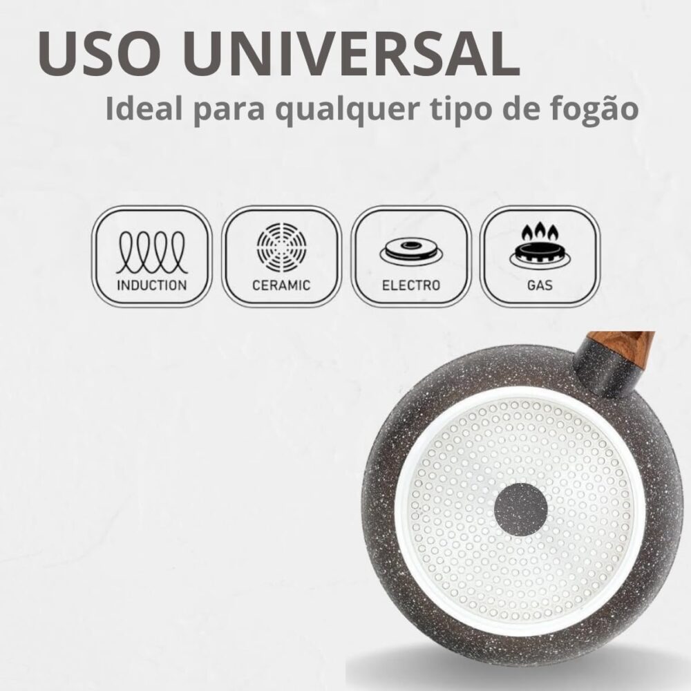 Frigideira Antiaderente Revestimento Cerâmica 28 CM para Fog... - Image 3