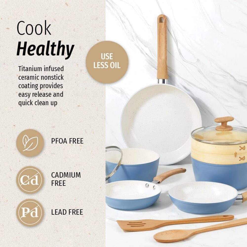 GoodCook Conjunto de panelas de cerâmica saudável com infusã... - Image 6