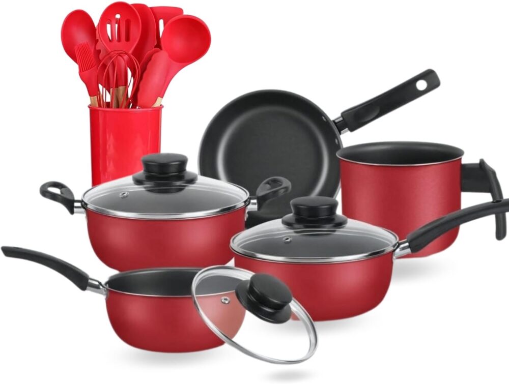 Conjunto de Panelas Antiaderente de 17 Peças com Colheres de... - Image 2