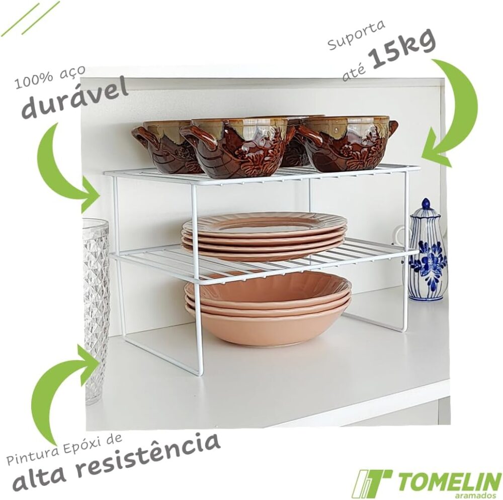 Rack Organizador Objetos Armário Cozinha Prateleira Branco - Image 2