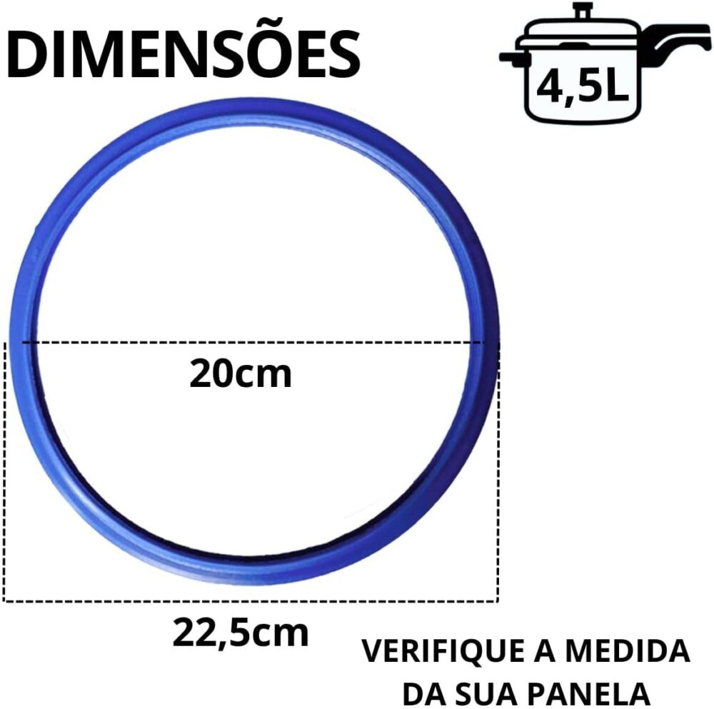 BORRACHA PARA PANELA DE PRESSAO DE SILICONE 4,5/6L 20CM - Image 3