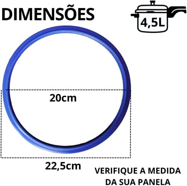 BORRACHA PARA PANELA DE PRESSAO DE SILICONE 4,5/6L 20CM - Image 3