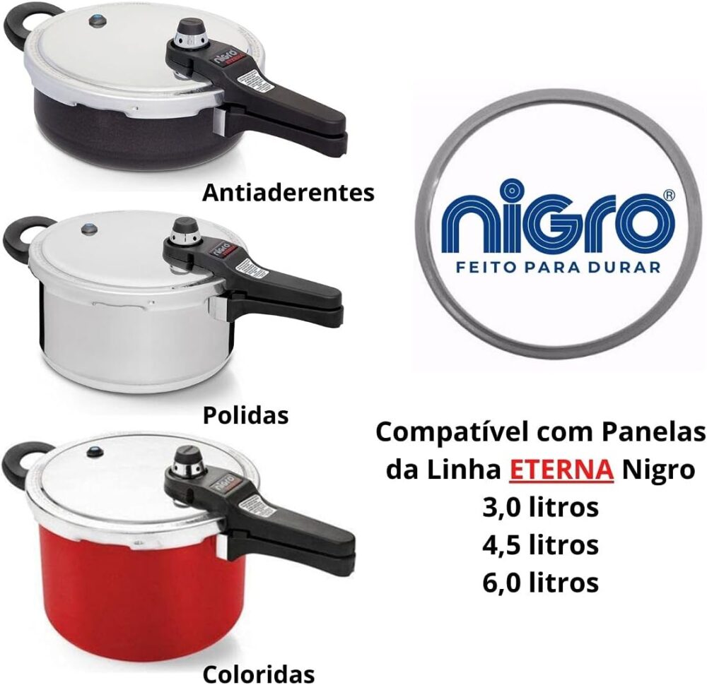 Kit Cabo Da Tampa E Borracha Nigro Eterna 3/4,5/6 Litros - Image 2
