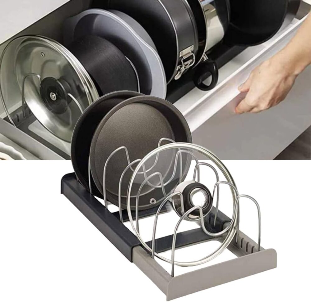 Organizador para Panelas Expansível, Tampas e Utensílios de ...