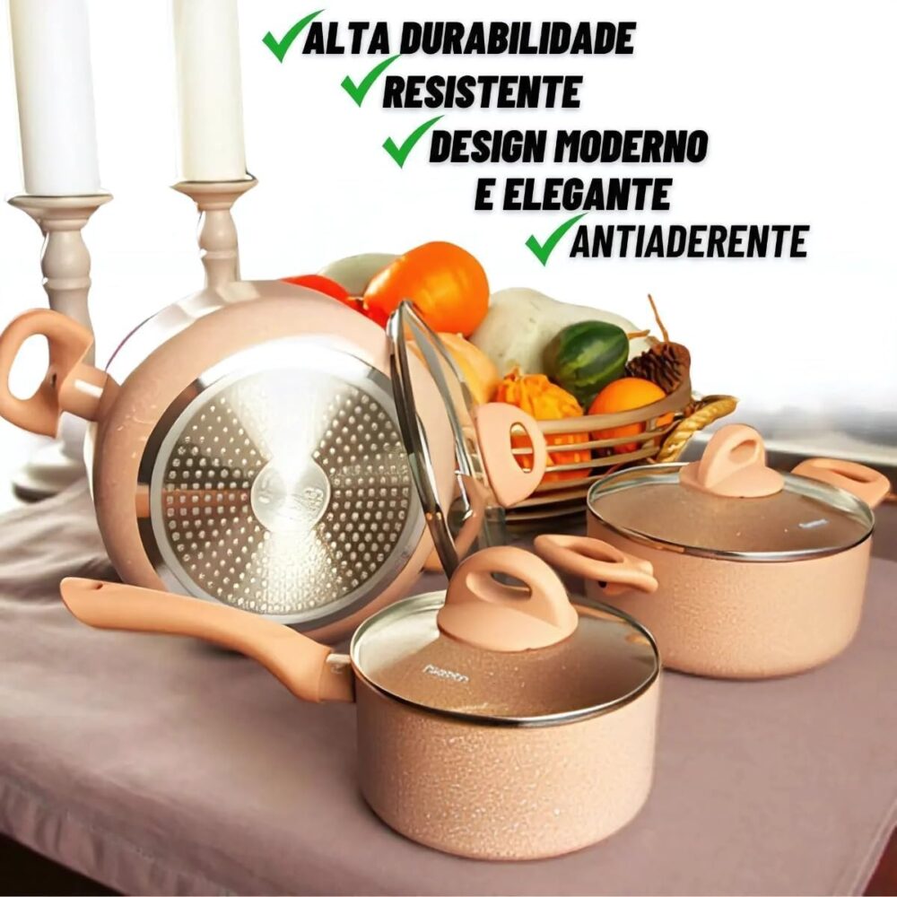 Conjunto De Panela Antiaderente, Com Revestimento De Ceramic... - Image 2