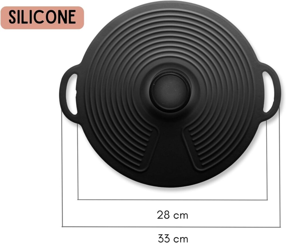 1 Tampa De Silicone Preta Avulsa Para Panela Frigideira Vasi... - Image 3
