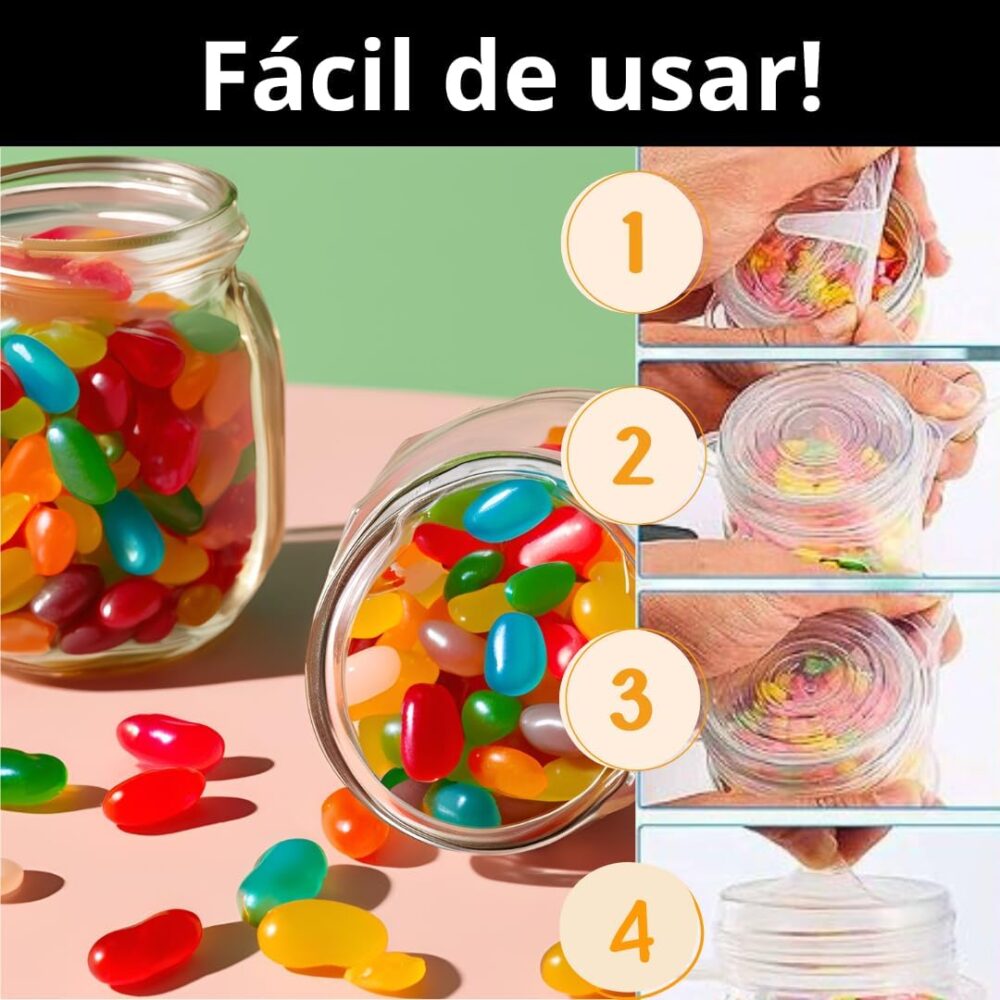 Kit de Tampas de Silicone Reutilizáveis Premium Flexíveis He... - Image 4