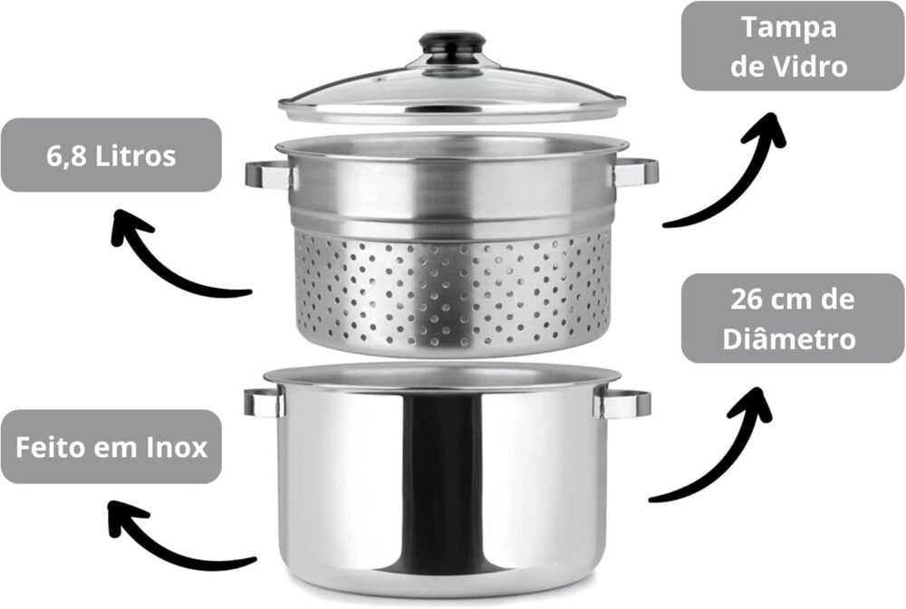 ESPAGUETEIRA 7,2 L, FORMA, AÇO INOX - Image 2