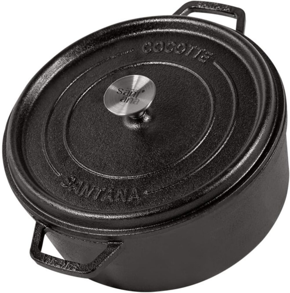 Panela de Ferro Fundido 20 cm 2,2 L Caçarola Cocotte