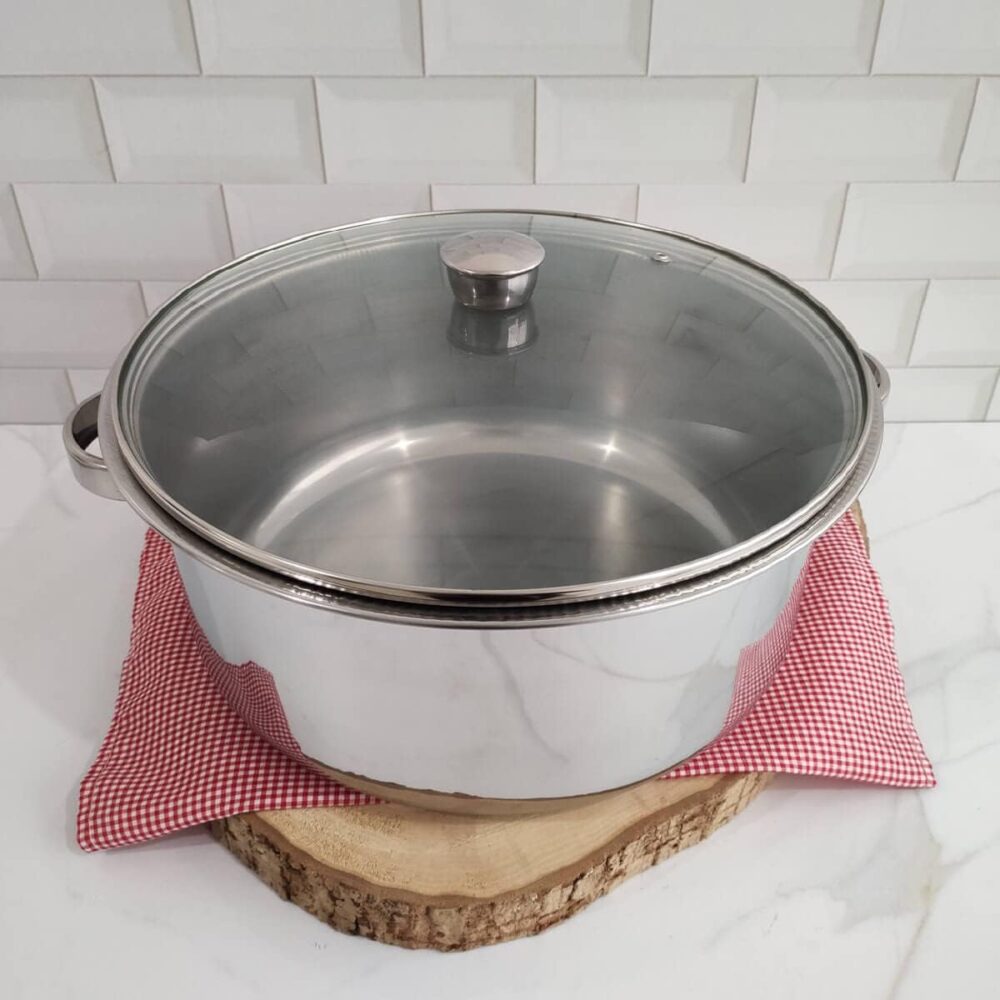 Panela Grande de Inox 10 Litros Caçarola com Tampa de Vidro ... - Image 7