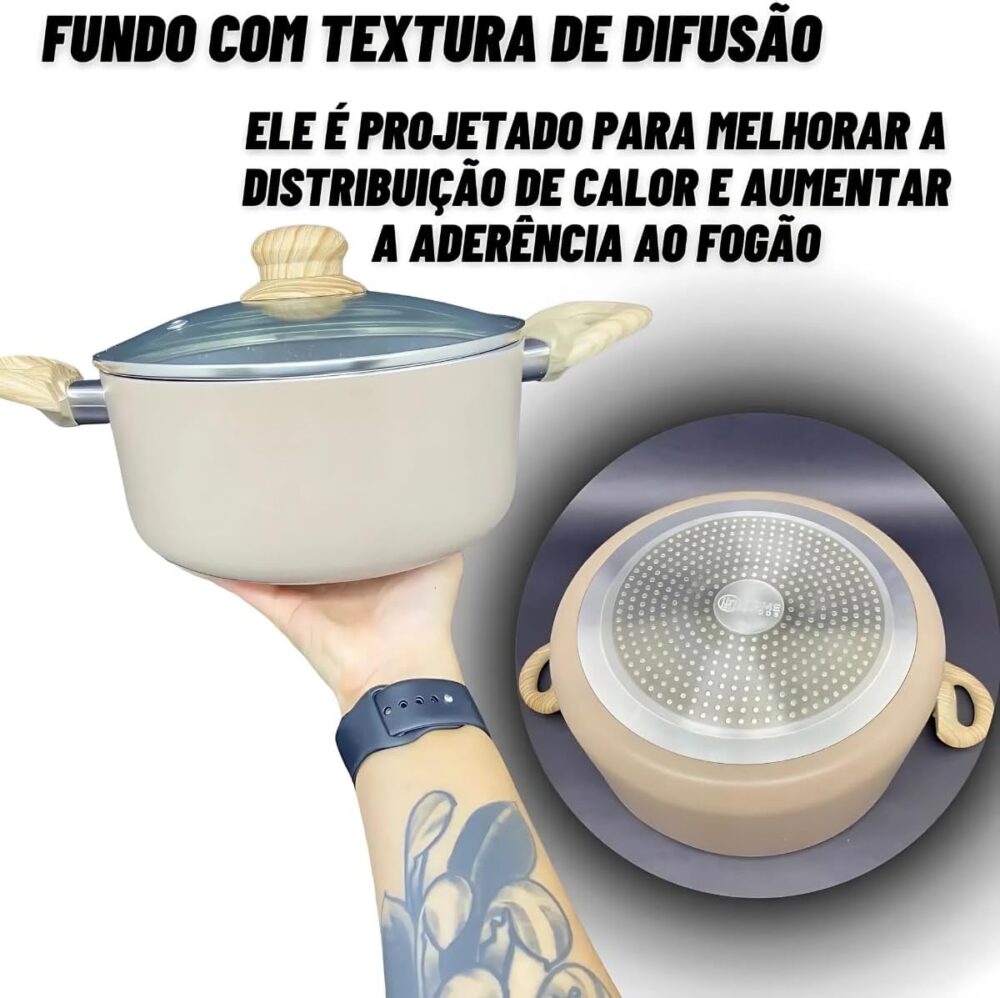 Conjunto De Panela Antiaderente, Com Revestimento De Ceramic... - Image 5