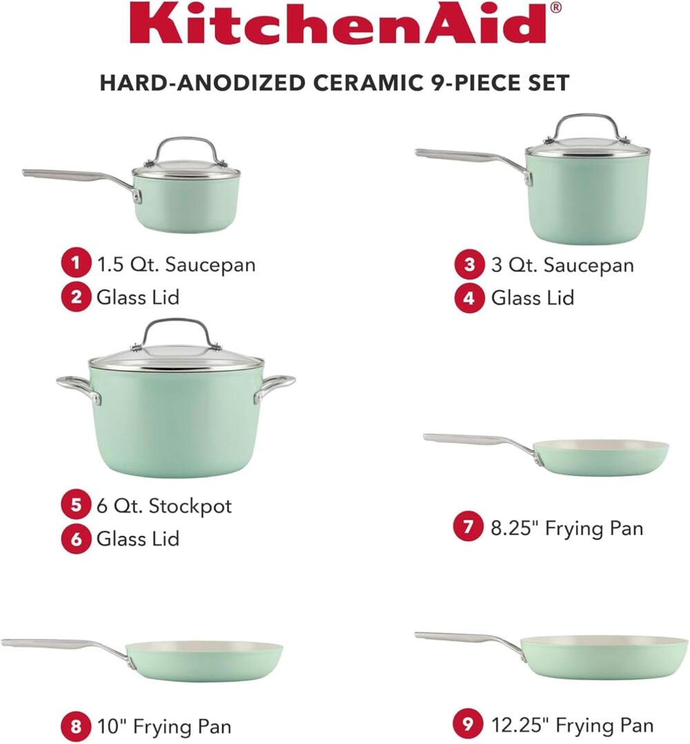KitchenAid Conjunto de panelas antiaderentes de cerâmica ano... - Image 2