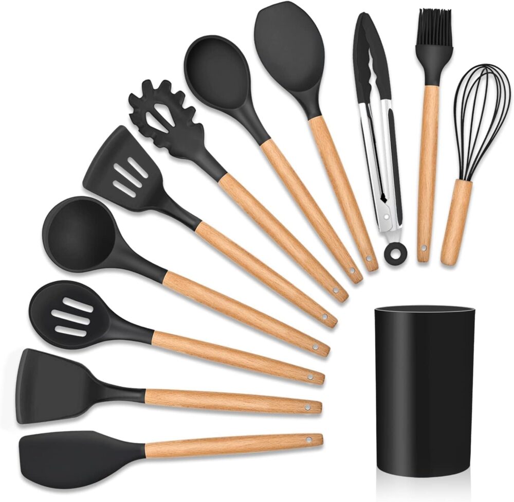 Kit de Utensílios Para Cozinha 12 Peças, de Silicone e Cabo ...