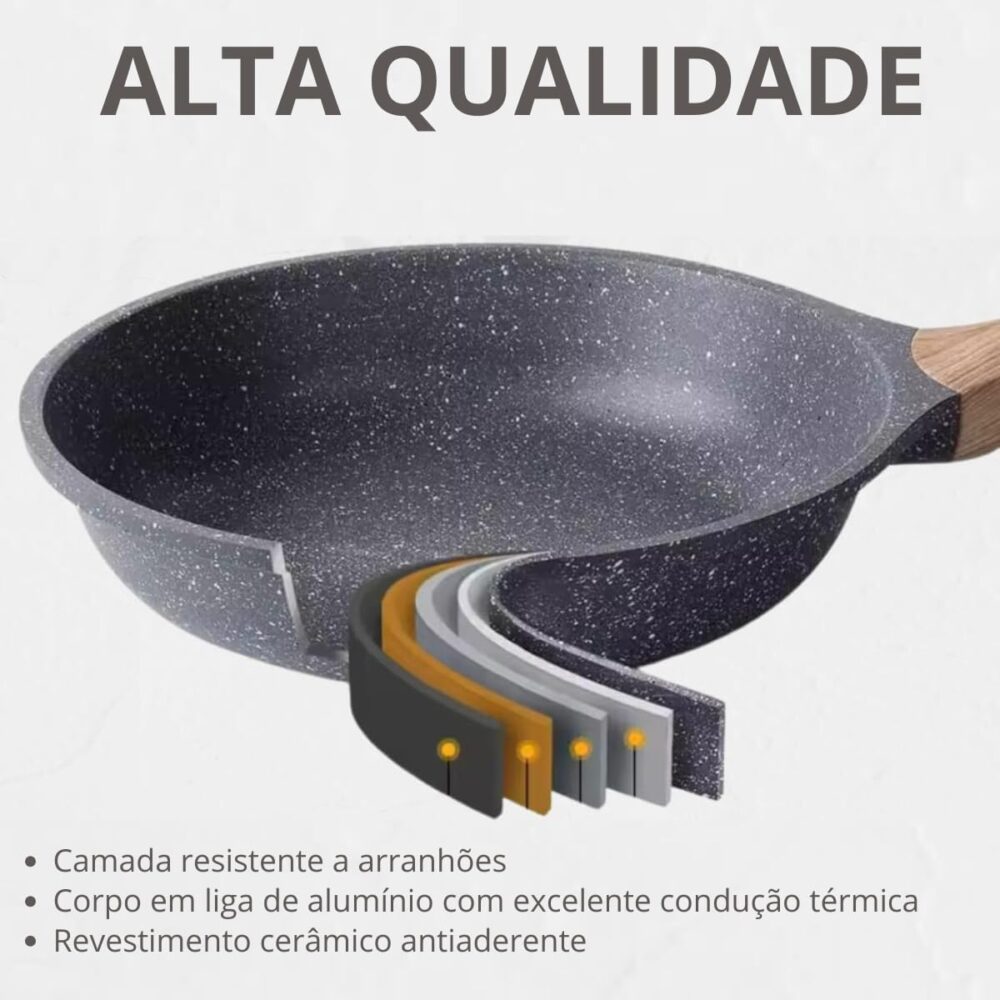 Frigideira Antiaderente Revestimento Cerâmica 28 CM para Fog... - Image 4