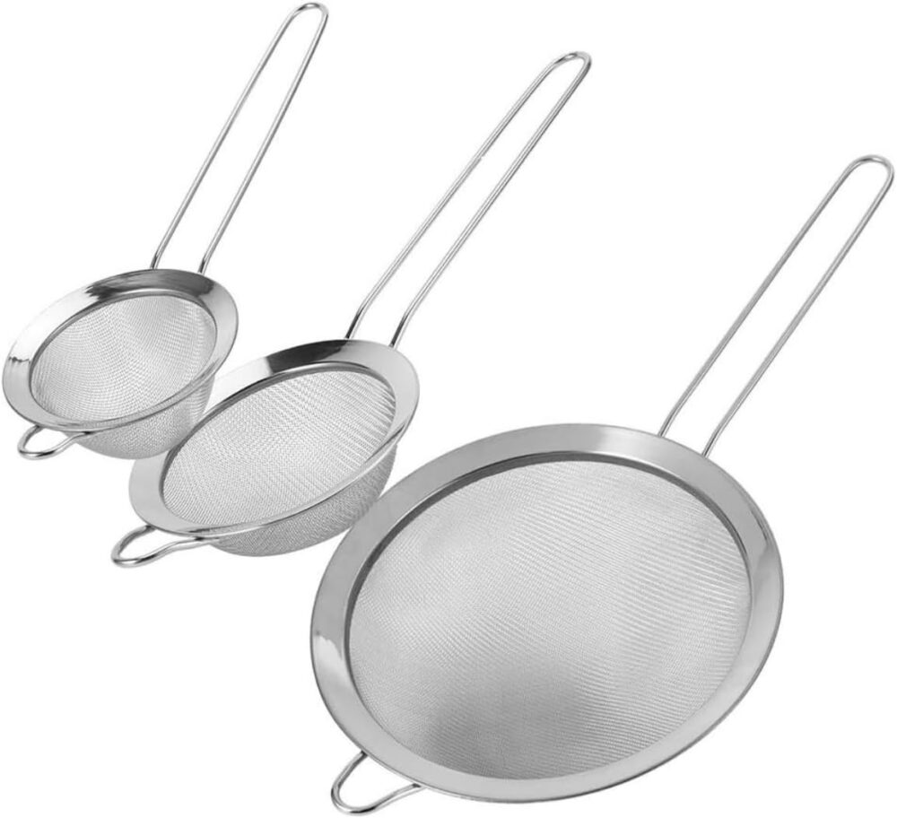 Jogo 3 Peneiras em Aço Inox Resistente Luxo Para Coar Polvil... - Image 2