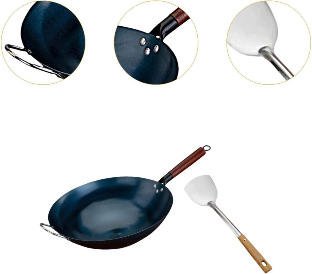 Ｂｅｓｇａ Panela Wok Antiaderente Wok para Cozinhar Panela de Fe... - Image 4