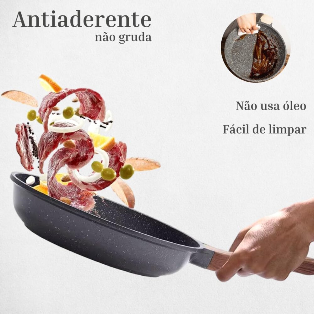 Frigideira Antiaderente Grande 24cm Ceramico Frita Sem Óleo ... - Image 3