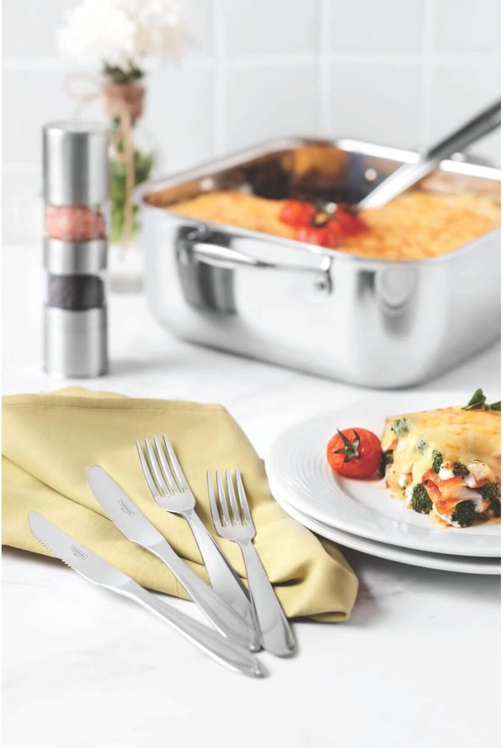 Caçarola Quadrada Tramontina Inox Corpo Triplo Grano 24cm - Image 5