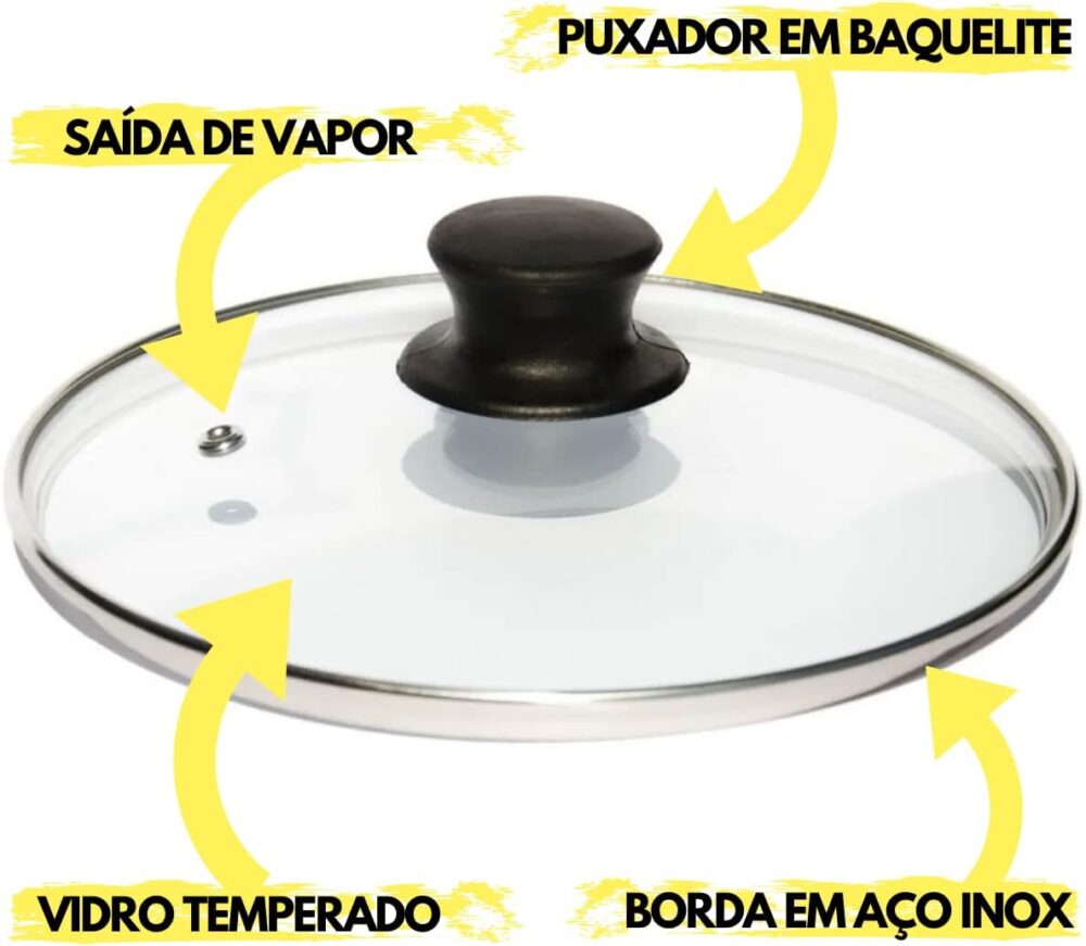 Jogo Tampa De Vidro Para Panelas Frigideiras Com 5 Peças Nº ... - Image 4