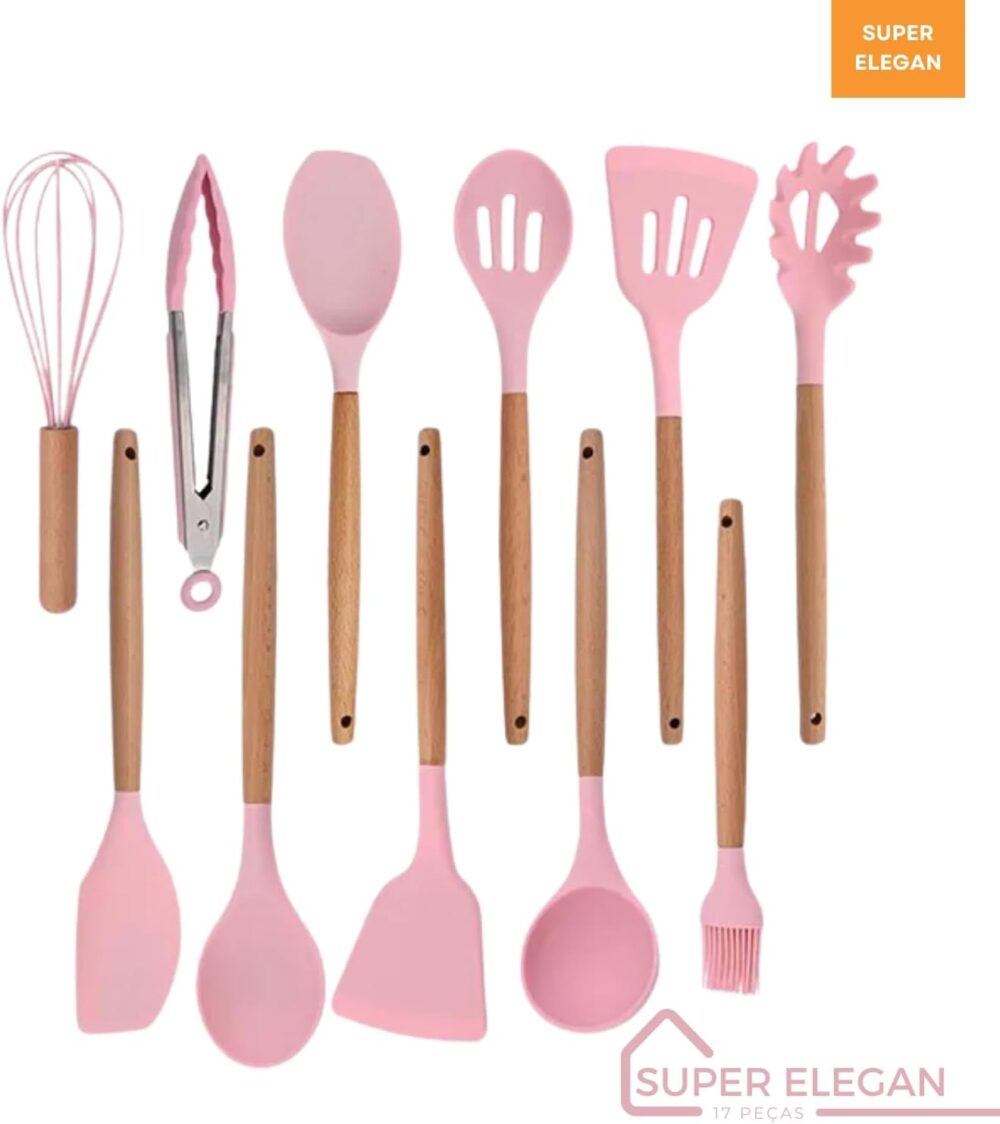 Conjunto de Panelas Antiaderente de 17 Peças com Colheres de... - Image 5