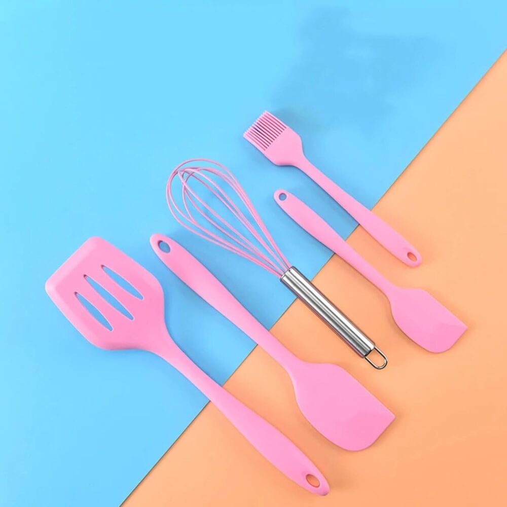 Kit de Utensílios Para Cozinha 5 Peças de Silicone Antiadere... - Image 4