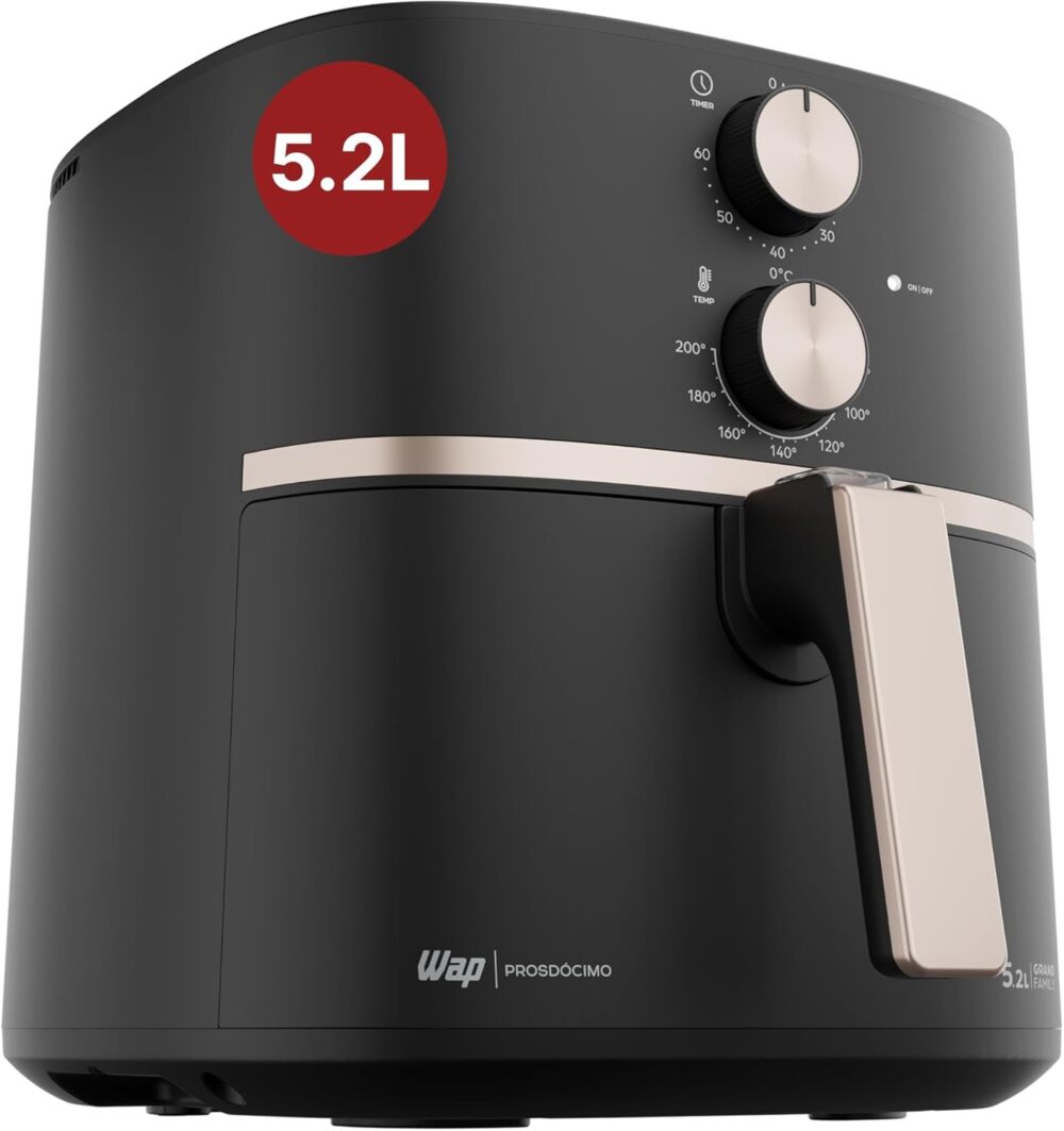 WAP Fritadeira Elétrica Air Fryer GRAND FAMILY 5,2 Litros, T...