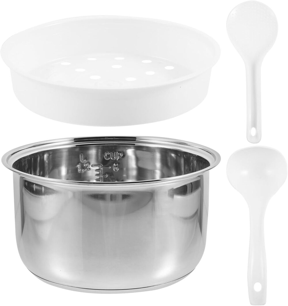 Ciieeo Panela Interna Panela de Arroz 3L Aço Inoxidável Inte...