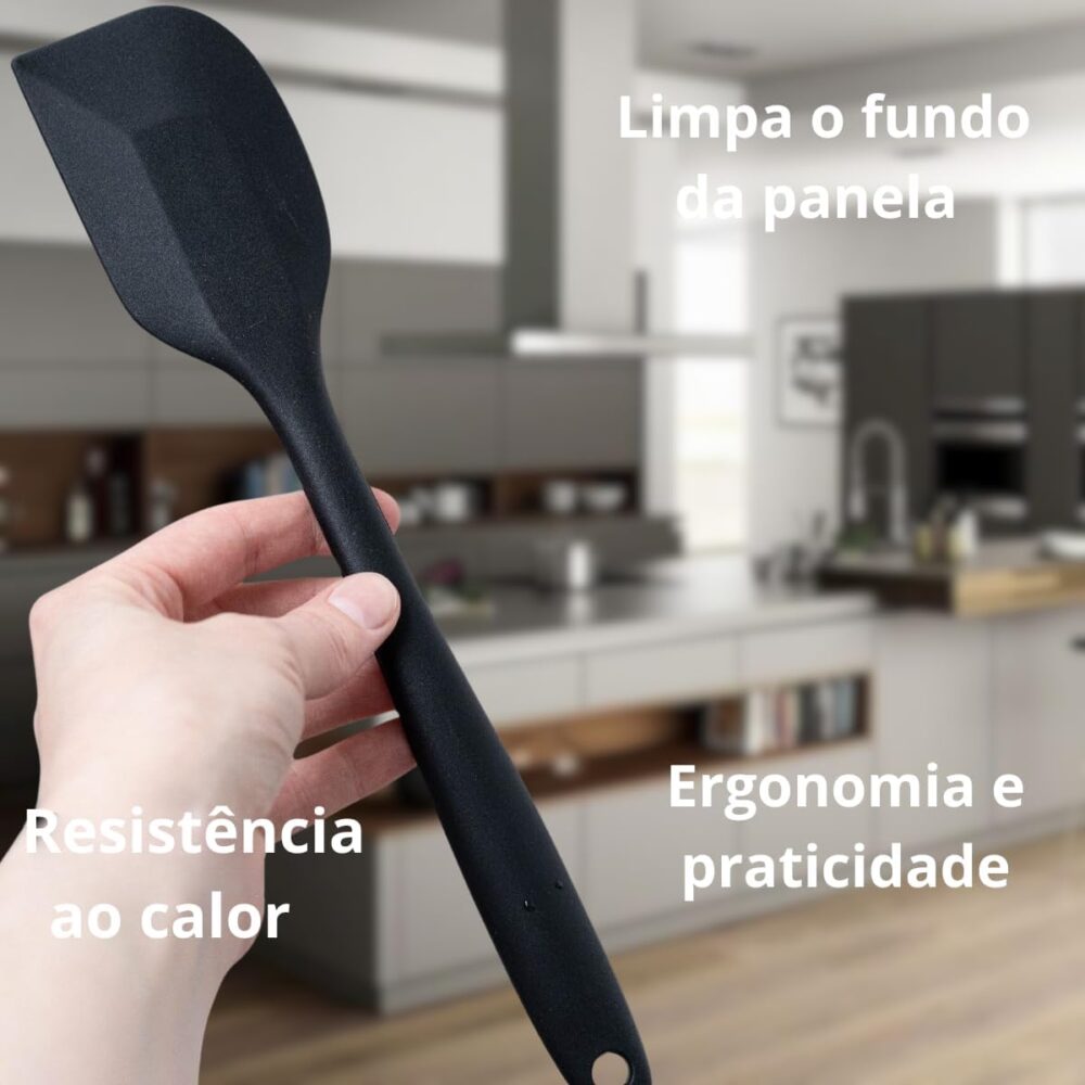Espátula De Silicone 27cm Grande Resistente Ao Calor Reta An... - Image 6