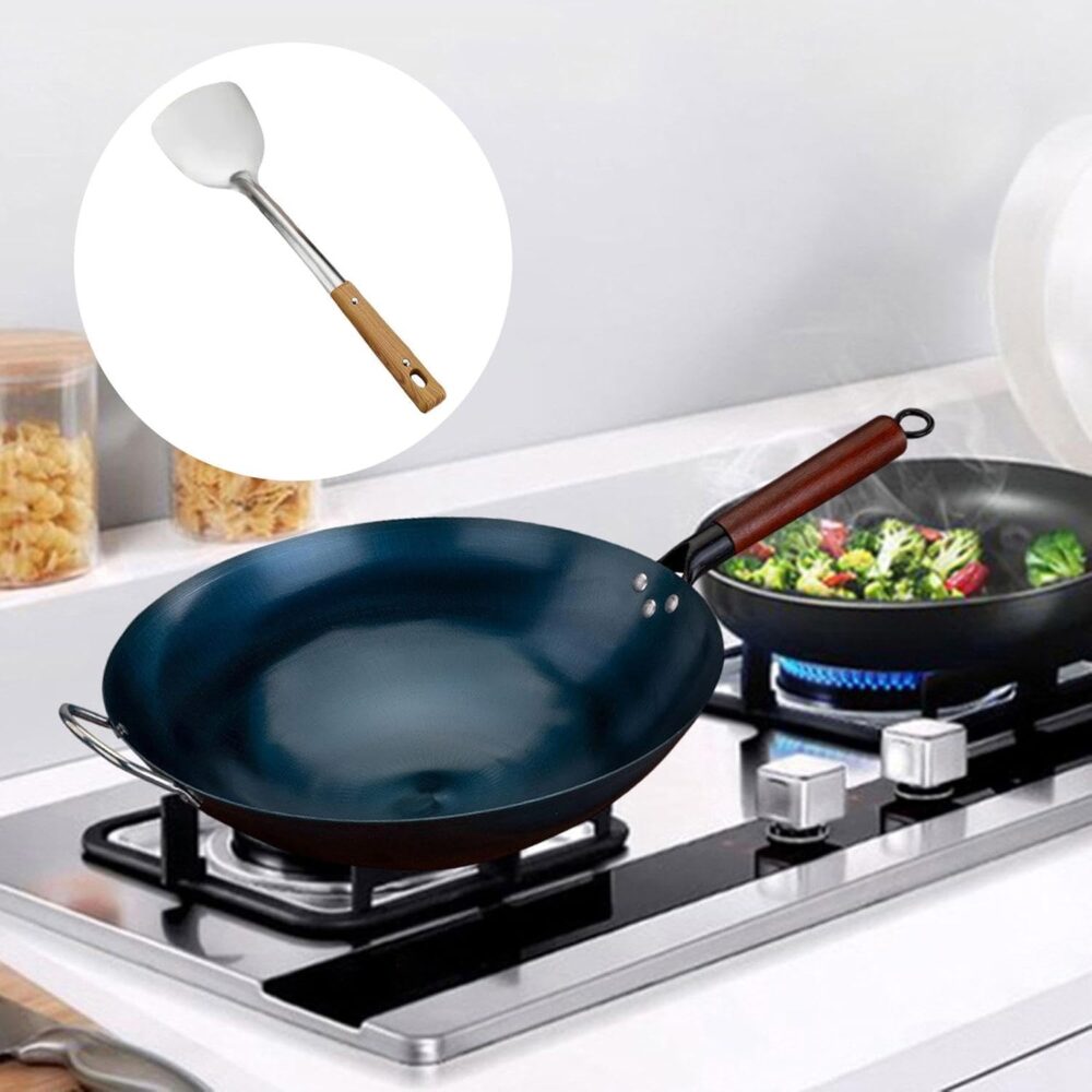 Ｂｅｓｇａ Panela Wok Antiaderente Wok para Cozinhar Panela de Fe... - Image 5
