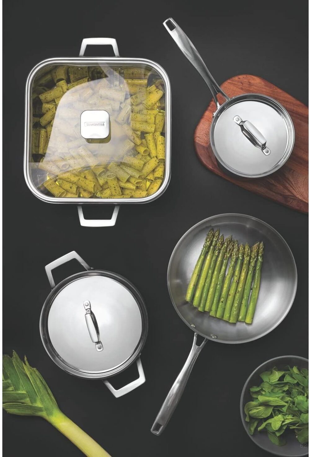 Caçarola Quadrada Tramontina Inox Corpo Triplo Grano 24cm - Image 6