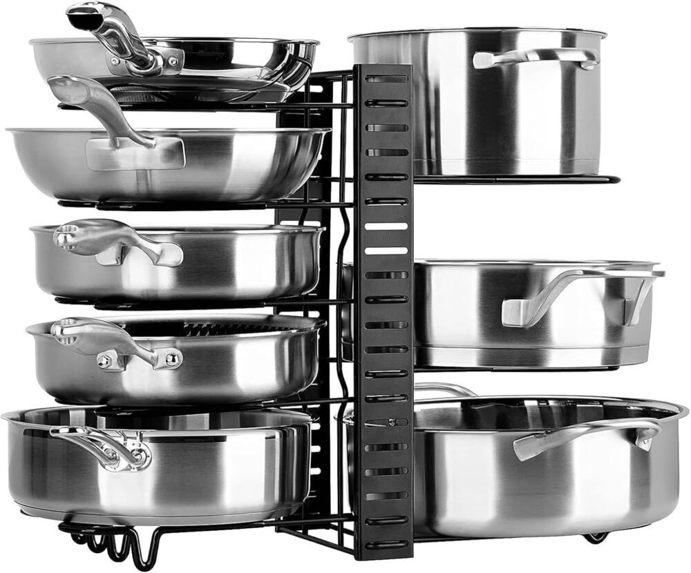 Rack organizador de panelas para armário, 8 potes e frigidei... - Image 8