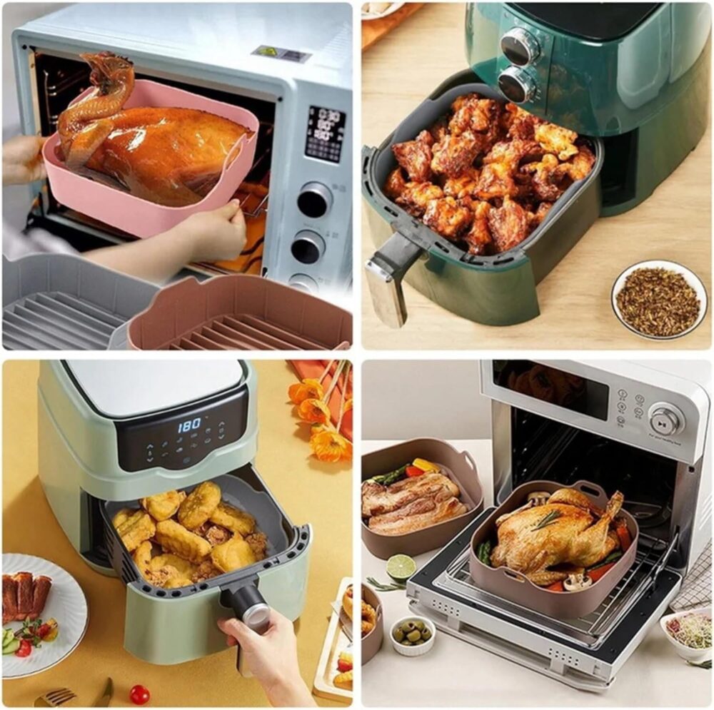 Forma de Silicone Quadrada para Air Fryer, Antiaderente 18x1... - Image 3